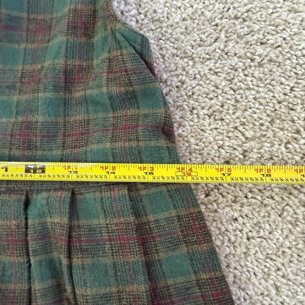 Vintage Woolrich Dress Womens S Green Plaid Sleeveless Button Front Flannel Midi - Picture 5 of 7